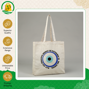 Sac fourre-tout moyen en coton recyclé de qualité supérieure, avec fermeture éclair et poignée longue, idéal pour un usage quotidien – Disponible chez l'exportateur indien. - Product Image 3