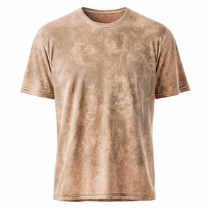 Men's Tie-Dye Cotton T-Shirts Short Sleeve O-Neck Regular Fit Casual Wear Tee Shirts Knitted Fabric Blank Acid Wash <b>TShirts</b> - Product Image 1