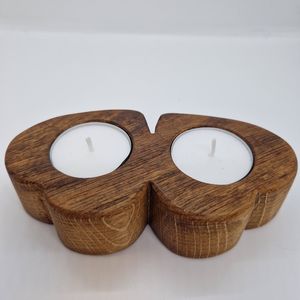 Unique Heart Shape Wooden Tealight Holder Natural Wood Candle <b>Stand</b> for Modern Minimalist Interior Designs - Product Image 3