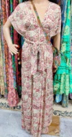 Nouvelle Robe Longue Indienne en Soie Tissée Écologique Lavable, Vêtement Personnalisé, Mode Féminine Bohème, Tenue de Plage Estivale de Haute Qualité