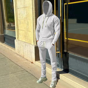 Ensemble de survêtement pour homme de haute qualité, vente en gros, nouvelle collection, design élégant, athleisure, ensemble sweat à capuche gaufré - Product Image 4