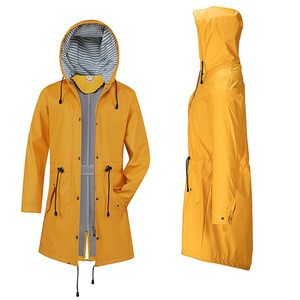 Men's XXL <b>Lightweight</b> Polyester Rainproof Jacket Waterproof <b>Long</b> Sports Raincoat Hood Durable - Product Image 3