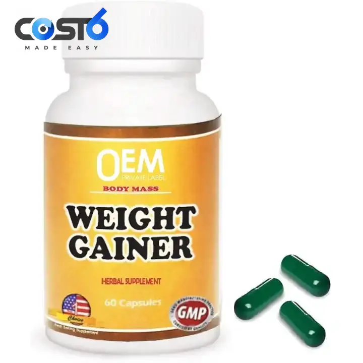 Capsules OEM pour prise de poids Comprimés pour prise de poids Gain de poids rapide Stimulateur d'appétit Gain de masse corporelle courbe pour personnes maigres