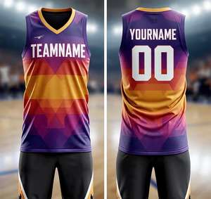 Ensemble d'uniformes de basket-ball pour hommes, dernier design, personnalisable avec logo d'équipe, 100% polyester, séchage rapide, pas cher - Product Image 5