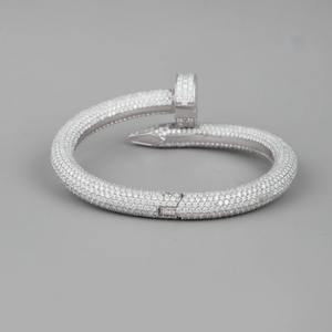 Diamond <b>Snake</b> Cuff Bracelet Unisex Rhodium Plated Alloy Hip Hop Classic Animal Design Micro Insert Brilliant Cut Party Gift - Product Image 4