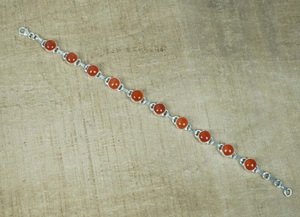 Bracelet ajustable en argent sterling 925 avec cornaline naturelle, 7-8 pouces, bijoux en pierres précieuses faits à la main, bracelet élégant de créateur - Product Image 3