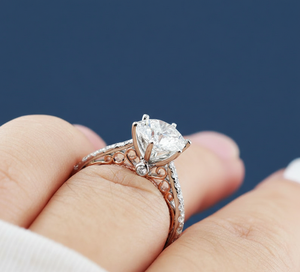 Anillo de Compromiso Vintage con Diamante Cultivado en Laboratorio de 14 Quilates Certificado por IGI, 1.75 Quilates, Corte Redondo, Oro Blanco con Baño de Rodio, VVS2 F - Product Image 4