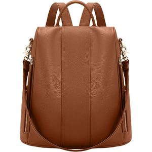 Sac à dos en cuir de chèvre véritable de haute qualité, design élégant pour femmes, sac de voyage décontracté pour le bureau - Product Image 4