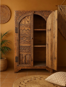 Meubles de haute qualité, armoires de salon en bois massif, armoires de style rotin avec boîtes de rangement et tiroirs de rangement, décorations pour la maison - Product Image 2