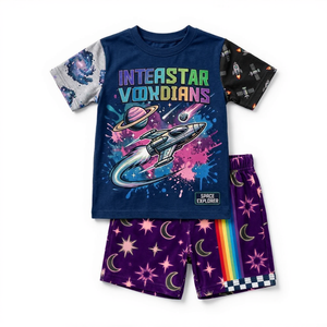 Conjunto de Ropa Cómoda para Niños, Camiseta de Corte Relajado con Pantalones Cortos, Tela Suave, Uso Diario, Talla Personalizada, Entrega Rápida - Product Image 5