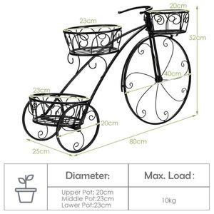 Support de plantes tricycle style parisien, chariot porte-pots de fleurs, paniers suspendus et accessoires - Product Image 5