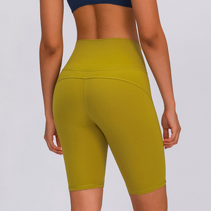 Mid Waist Regular Length Yoga Shorts Set for Women Red Bike Style Breathable Quick Dry Eco-Friendly Polyester/Nylon - Product Image 5