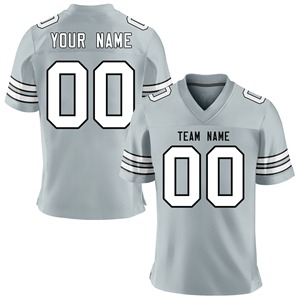 Custom Dark Blue V-Neck American Football Jersey Short Sleeve Sublimated Print Breathable Mesh Team <b>Name</b> Number Moisture Wicking - Product Image 5