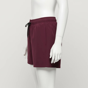 Shorts de bain pour hommes à séchage rapide, taille élastique avec cordon de serrage, respirants, couleur unie, vêtements de plage, shorts d'été, personnalisation OEM - Product Image 4