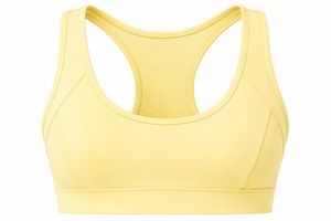 Women's Light <b>Blue</b> Racerback Sports <b>Bra</b> Scoop Neck Mesh Breathable High Support Yoga Eco-Friendly Quick Dry Seamless Solid Style - Product Image 5