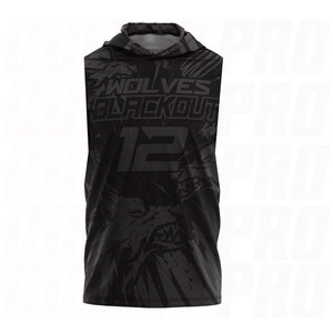 เสื้อเจอร์ซีย์ฟุตบอลแบบมีฮู้ด Blackout Dry Fit 7v7 แบบกำหนดเองได้ พร้อมลายธง 7on7  เสื้อกีฬาแบบ Sublimation  สามารถปรับแต่งได้ทุกอย่าง ทั้งโลโก้ หมายเลข และชื่อ - Product Image 3