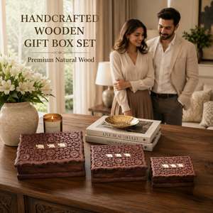 Elegant Set of Three Handcrafted Modern Wooden Storage <b>Gift</b> <b>Boxes</b> Multifunctional Decorative Organizer with 3 to 6L Capacity - Product Image 2