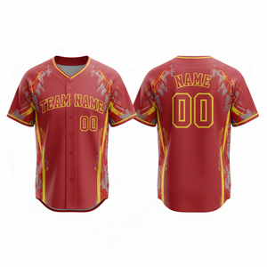 Vêtements de sport en polyester respirant, à séchage rapide, antibactérien, anti-UV, haute performance, uniforme de baseball personnalisé imprimé par transfert thermique - Product Image 3