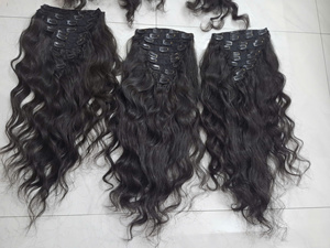 Hot Selling Hochwertige vietnam esische Jungfrau Echthaar verlängerungen Beach Wave Deep Curly Clip-In für den Export - Product Image 6