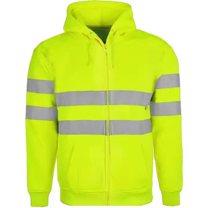 <b>Reflective</b> High Visibility Hooded Safety <b>Jacket</b> Canvas Waterproof Breathable for <b>Men</b> with Night Vision Front Logo Safety <b>Jacket</b> - Product Image 2