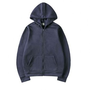 Sudadera con Capucha para Mujer, con Cierre, Color Sólido, Manga Larga, Informal, para Otoño, 100% Algodón Tejido, Transpirable, Sin Forro - Product Image 3