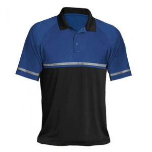 Chemises polo respirantes à logo personnalisé, hautement réfléchissantes, avec poche, manches courtes, pour la sécurité des agents de sécurité en été, pour hommes - Product Image 1