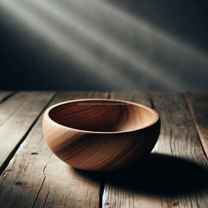 Bol à salade et à fruits en bois d'acacia rustique en vrac bol en bois décoratif jetable pour la décoration intérieure - Product Image 3