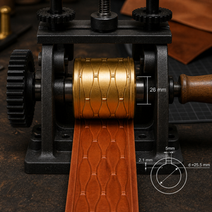 Premium Brass Belt Embossing Roller | <b>Leather</b> Craft Pattern Embossing Wheel for Belts Straps Wallets Bags Leatherworking <b>Tool</b> - Product Image 3
