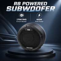 Subwoofer actif de voiture de 8 pouces et amplificateur mono 170W RMS, tube de basses sous le siège pour système audio automobile
