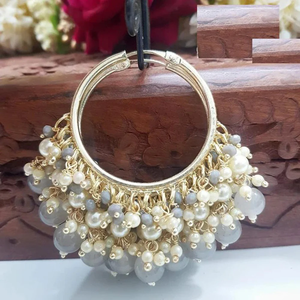 JeweleMarket Fashion Hoop Dangler Earrings | Ethnic Statement Accessories for Women - Product Image 1