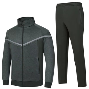 Jogging Running Casual Sport Training Polyester Athletic <b>Black</b> Set for <b>Mens</b> Two Piece Logo Custom Tracksuit - Product Image 3
