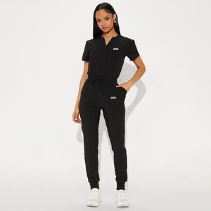 Tenues médicales unisexes de haute qualité pour infirmières, ensembles personnalisables avec logo, tissu extensible en spandex/polyester, pour usage hospitalier toute saison - Product Image 1