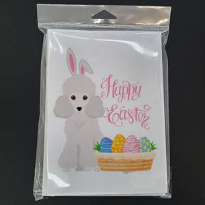 Whimsical A7 Size 5x7 Blank Note <b>Cards</b> <b>Pack</b> of 8 White Poodle <b>Easter</b> Greeting <b>Cards</b> with Envelopes Blank Toy Poodle Note <b>Cards</b> - Product Image 3