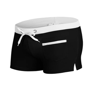 Shorts de Punto Negros para Mujer CROWN GATE, Cintura Blanca con Cordón, Bolsillo con Cremallera, Casuales de Verano, Transpirables, Poliéster/Algodón - Product Image 1