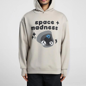เสื้อฮู้ดพิมพ์ลายปี 2026 สำหรับผู้ชาย ทรงโอเวอร์ไซส์ สไตล์ลำลอง ผ้าฝ้ายฟลีซ พิมพ์ลายโลโก้ด้านหน้า เหมาะสำหรับใส่ในฤดูใบไม้ร่วง - Product Image 1