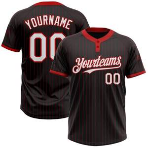 Maillot de softball personnalisé avec logo imprimé par transfert thermique, deux boutons, 100% polyester respirant - Product Image 1