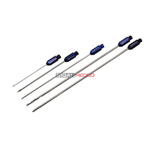 Juego de Cánulas para Liposucción de 5 Piezas, Sistema de Cánulas Luer Lock Profesional, Adaptador de Transferencia de 2 mm, Acero Inoxidable de Alta Calidad, Manual, CE - Product Image 1