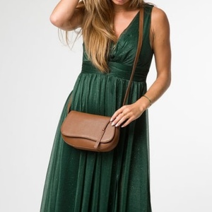 Premium Quality Women’s Genuine Leather in Brown Crossbody Chest <b>Bag</b> Minimalist Lichee Pattern Adjustable Strap Buckle Closure - Product Image 3