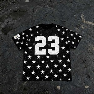 Men Oversized Rhinestone Acid Wash <b>T</b> <b>Shirt</b> Drop Shoulder Streetwear Fashion Graphic Tee Wholesale Apparel Custom Apparel - Product Image 3