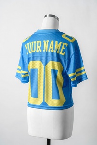 Camiseta de fútbol americano unisex de manga corta con cuello redondo, corte holgado y ajuste delgado, personalizada al por mayor - Product Image 5
