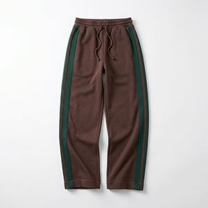 กางเกงวอร์มลายทางสีน้ำตาลเขียว |   กางเกงจ็อกเกอร์แบบมีแผงข้างตัดกัน |   กางเกงวอร์มสตรีทแวร์ทรงโอเวอร์ไซส์ |   ผู้ผลิต OEM ตามสั่ง - Product Image 1