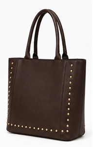 Sac fourre-tout de luxe Gravs en cuir véritable clouté pour femme, grande capacité, fermeture magnétique, sac à bandoulière de créateur, été automne - Product Image 4