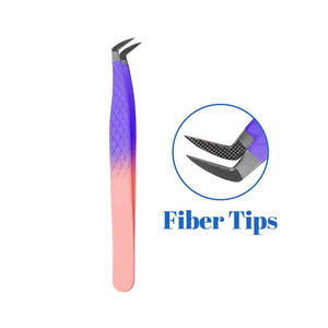 Pince à épiler professionnelle en acier inoxydable de type L, anti-magnétique, haute précision pour cils volume intense - Product Image 3