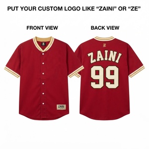 Maillot de baseball court en polyester 100% de qualité supérieure, 180 GSM, vert foncé avec passepoil contrastant doré, logo personnalisé, sergé respirant - Product Image 1