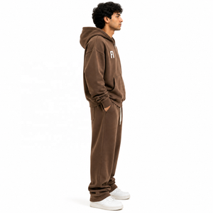 Conjunto de Sudadera con Capucha y Pantalón de Chándal para Hombre, Lavado Ácido, Nuevo Diseño, Ropa de Moda para Exteriores, 100% Algodón, Forro Polar Transpirable, Venta al por Mayor B2B EE. UU. - Product Image 2