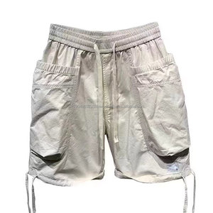 Grande poche tout-en-un ligne cordon Cargo Shorts hommes nouveau été couleur unie décontracté ample pantalon large - Product Image 1