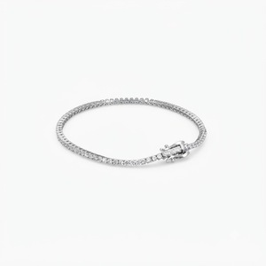 สร้อยข้อมือเพชรทรงกลมเจียระไนแบบบริลเลียนท์ ทองคำแท้ 10K 14K 18K ประดับเพชรแล็บสร้างขึ้น ได้รับการรับรองจาก IGI ดีไซน์คลาสสิก สวยหรู - Product Image 3