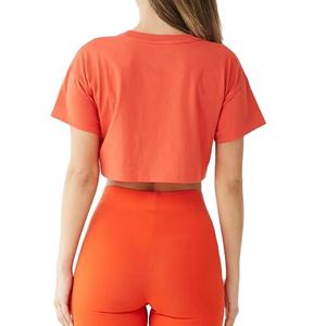 Latest Design Women's Cropped T-Shirt Short <b>Sleeve</b> Solid Color Casual <b>Top</b> 100% Cotton Summer Wear Fashionable <b>Crop</b> Tee - Product Image 4