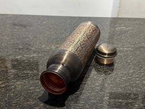 Black Antique Copper Water <b>Bottle</b> Ornamental Vine Engraved Reusable Metal Drink <b>Flask</b> Leakproof Daily Hydration <b>Bottle</b> - Product Image 5