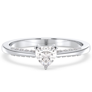 REYES – bague de promesse de mariage minimaliste en forme de cœur pour femmes, en argent Sterling 925, certifiée GRA, bijoux fins - Product Image 6